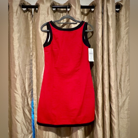 Lauren James Dresses & Skirts - Lauren James Harper Solid Contrast Dress Red w/ Black NWT